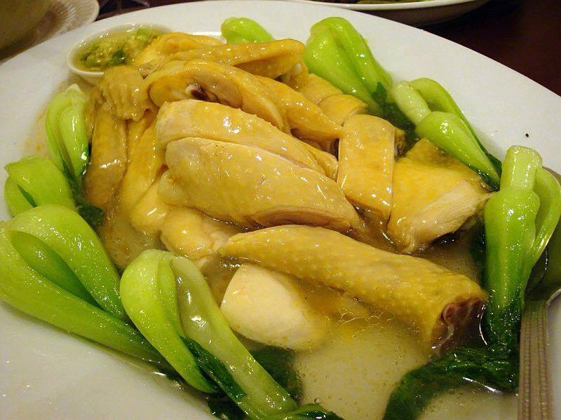 Gà hấp cải thìa