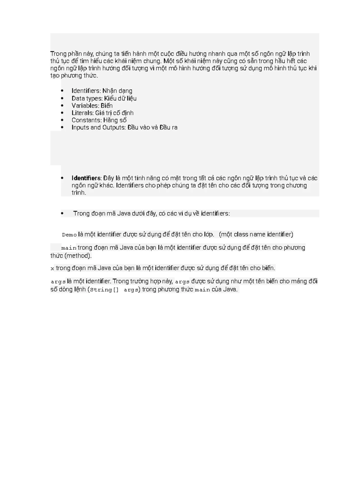 khái niệm hằng số lập trình