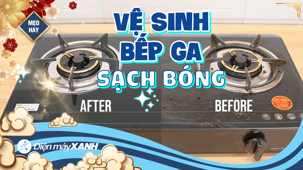 bếp gas sạch bóng
