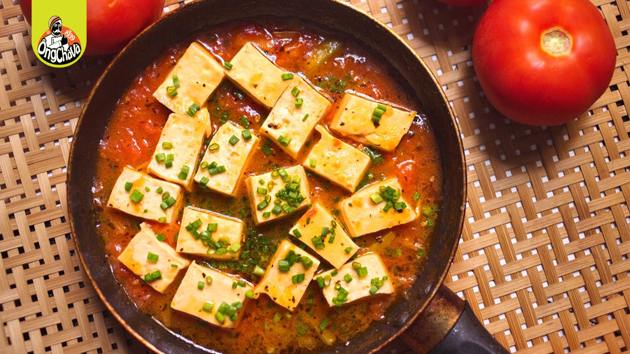 đậu hũ sốt cà chua trong chảo