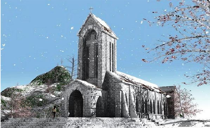 nhà thờ đá Sapa cổ kính