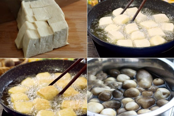 sơ chế đậu hũ nấm