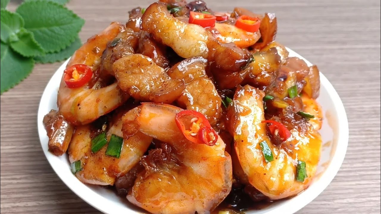 tôm rim thịt ba rọi