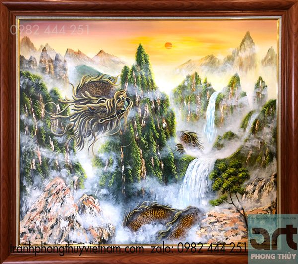 Tranh rồng cuộn mây