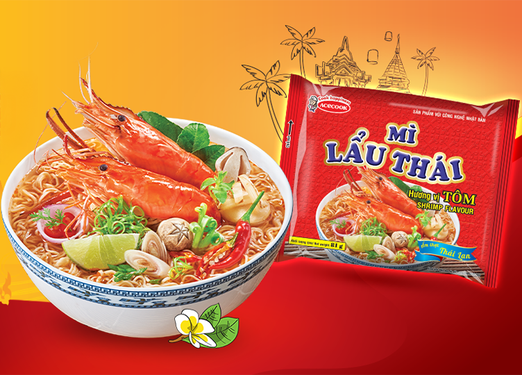 Bát mì gói ăn kèm lẩu kim chi