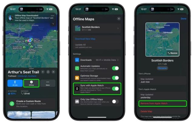 Điện thoại hiển thị bản đồ ngoại tuyến